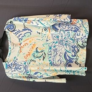 Christopher & Banks Vibrant Swirl Long Sleeve Top